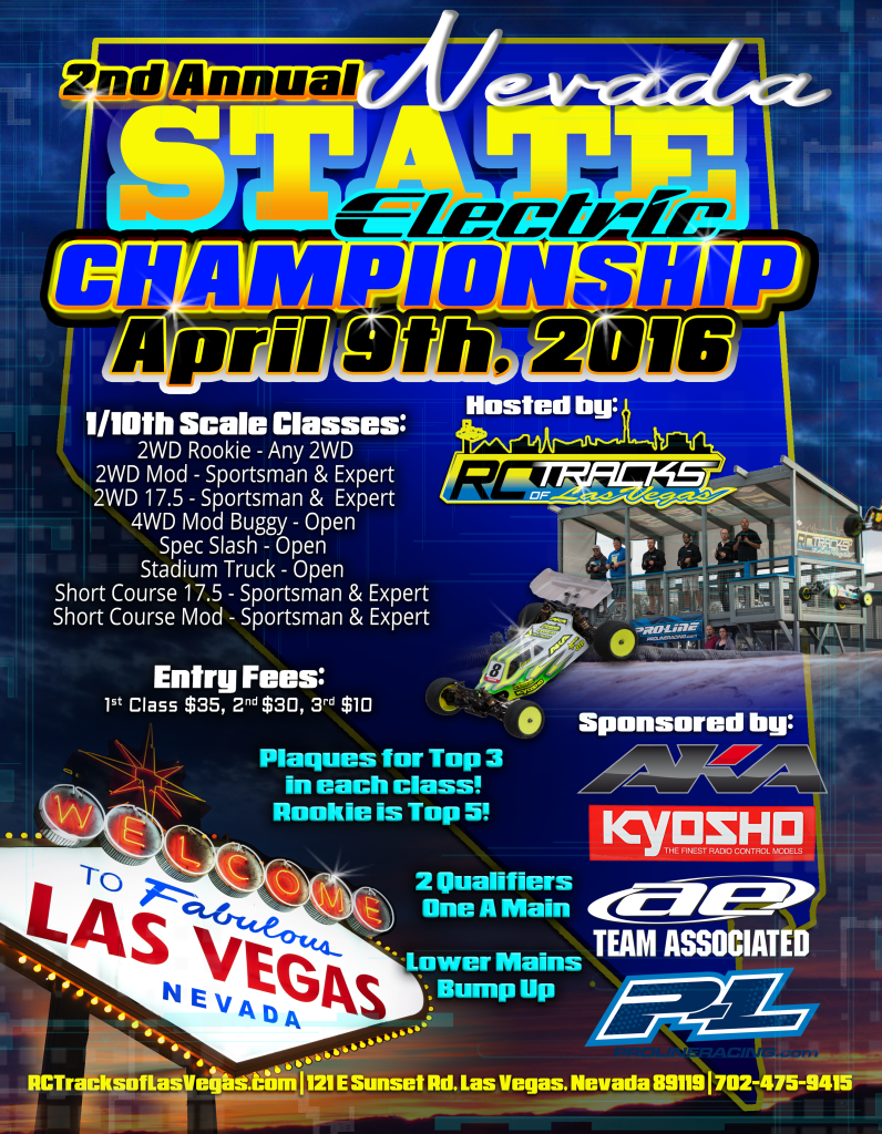 Flyer Design RC Tracks of Las Vegas Nevada State Championship Flyer